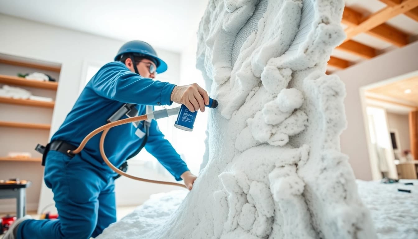 Efficient spray foam removal Hampshire showcased through a skilled technician at work.