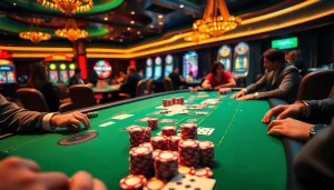 Experience the thrill of Nhà cái uy tín through dynamic poker gameplay and vibrant casino elements.