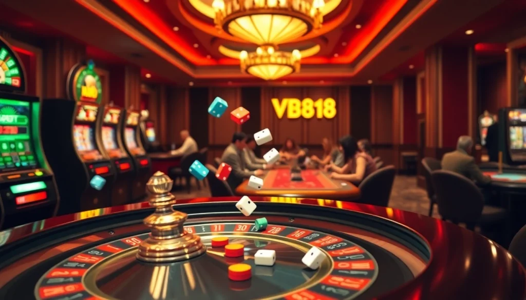 Experience thrilling games at VB88 with engaging casino tables and vibrant players.