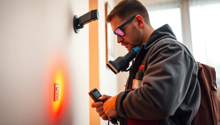 Technician performing underground leak detection using advanced thermal imaging technology.