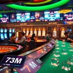 Experience the excitement of 7m cn gaming at a high-stakes casino table with cards and chips.