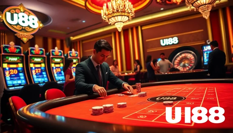 Experience the thrill of U88 with vibrant slot machines and a lively casino atmosphere.