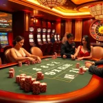 Experience thrilling gambling action with the OKFUN app at a vibrant casino table.