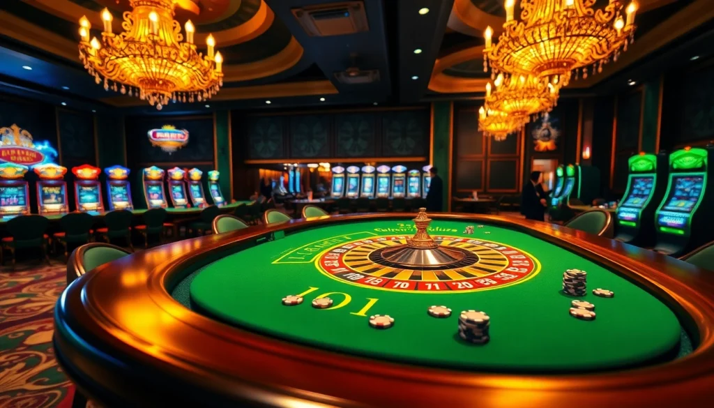 Exciting gameplay at rr88 casino featuring roulette and poker chips on a luxurious table.
