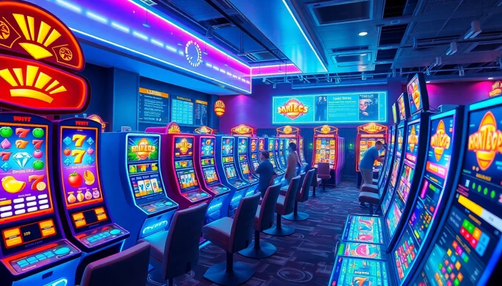 Exciting online slot gaming scene featuring hoki138 pro brand with colorful slot machines and vibrant graphics.