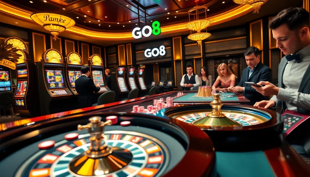 Experience the thrill of GO8 gaming with exhilarating roulette and poker action.