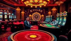Experience the thrill of king88 with vibrant casino tables, poker action, and dazzling slot machines.