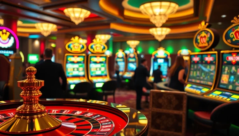 Experience the excitement of high-stakes gaming at Slots8 Vip with luxurious slot machines and vibrant casino atmosphere.