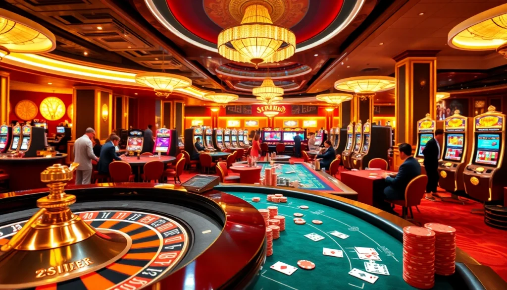 Experience thrilling gameplay at S8 Casino with vibrant tables and exciting slot machines.
