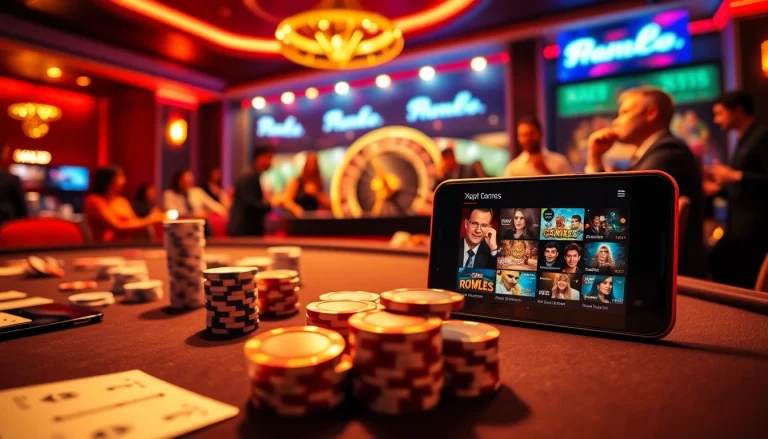 Exciting gambling scene at XX88 featuring a poker table and roulette wheel, highlighting luxury and professionalism.