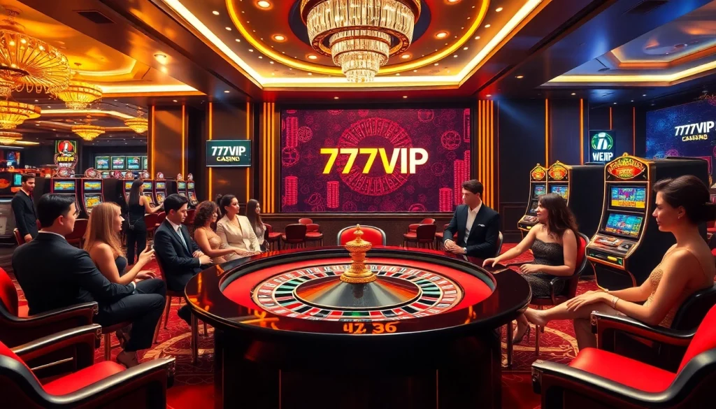 Experience the thrill of high-stakes gaming at 777VIP with vibrant casino visuals.