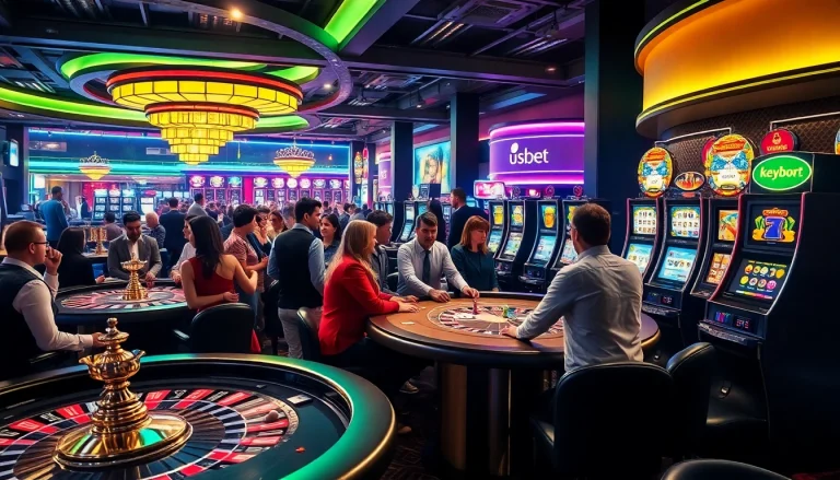 Betting excitement at a poker table, showcasing usbet with professional gaming elements.