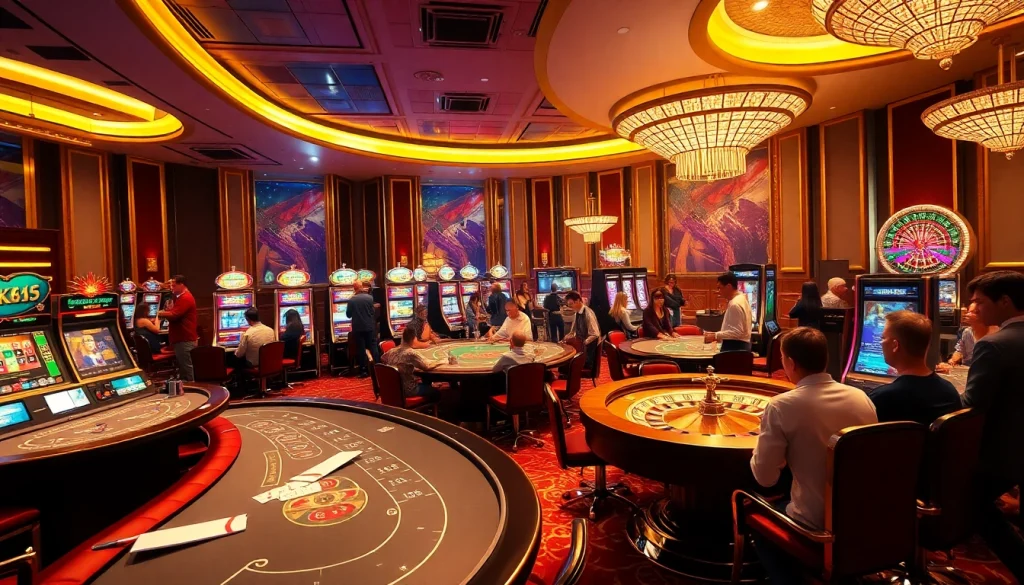Experience the excitement of elite gaming at ok365's luxurious casino tables and vibrant slot machines.