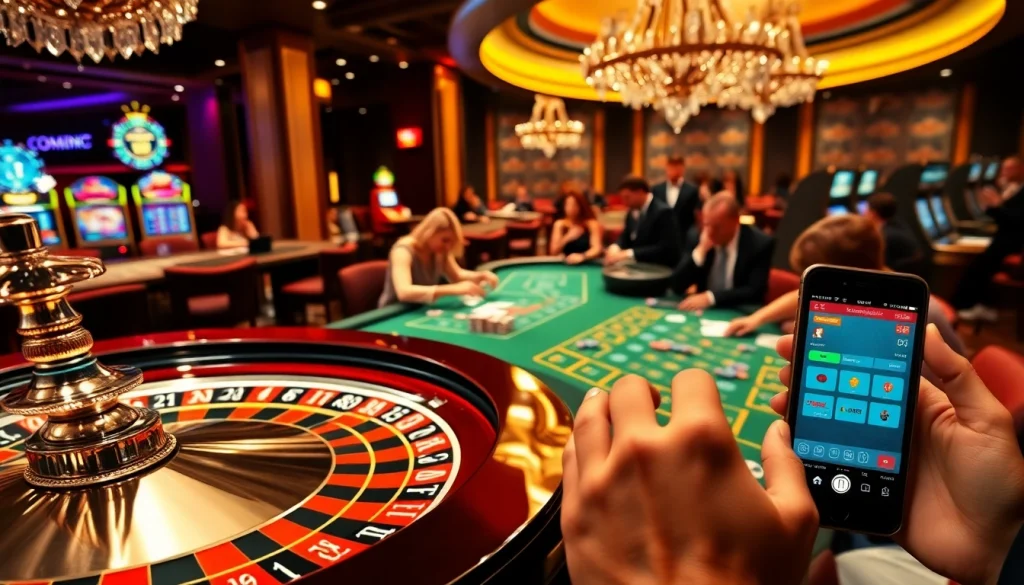 Players engaged in exciting casino action with elements from http://789f.mex.com/ showcasing thrilling poker and roulette games.