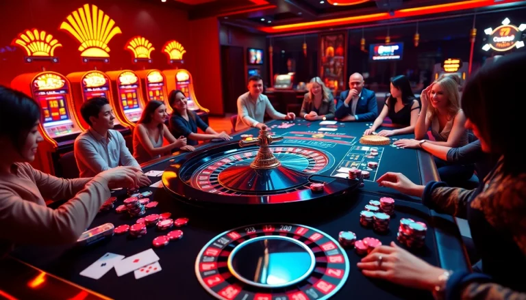 Excitement at https://xx88.cheap/ casino table with cards, chips, and roulette wheel.