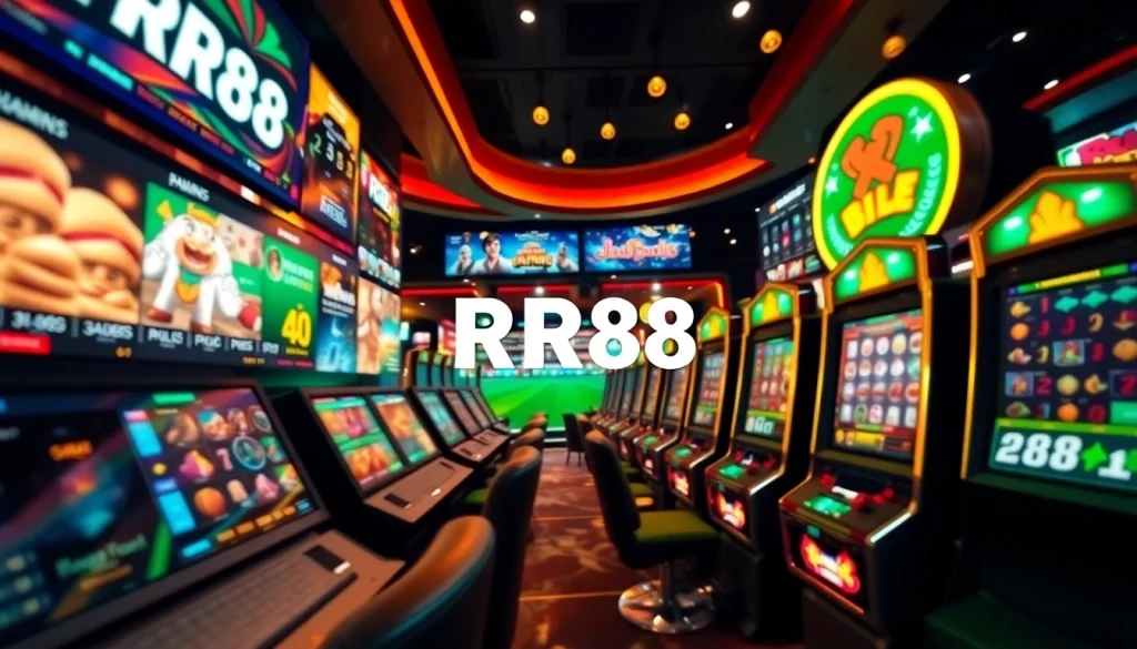 Engaging RR88 online betting interface highlighting thrilling casino games and sports betting.