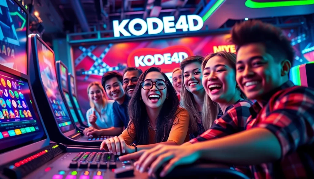 Engaging Kode4d link scene featuring enthusiastic players in a vibrant gaming environment.
