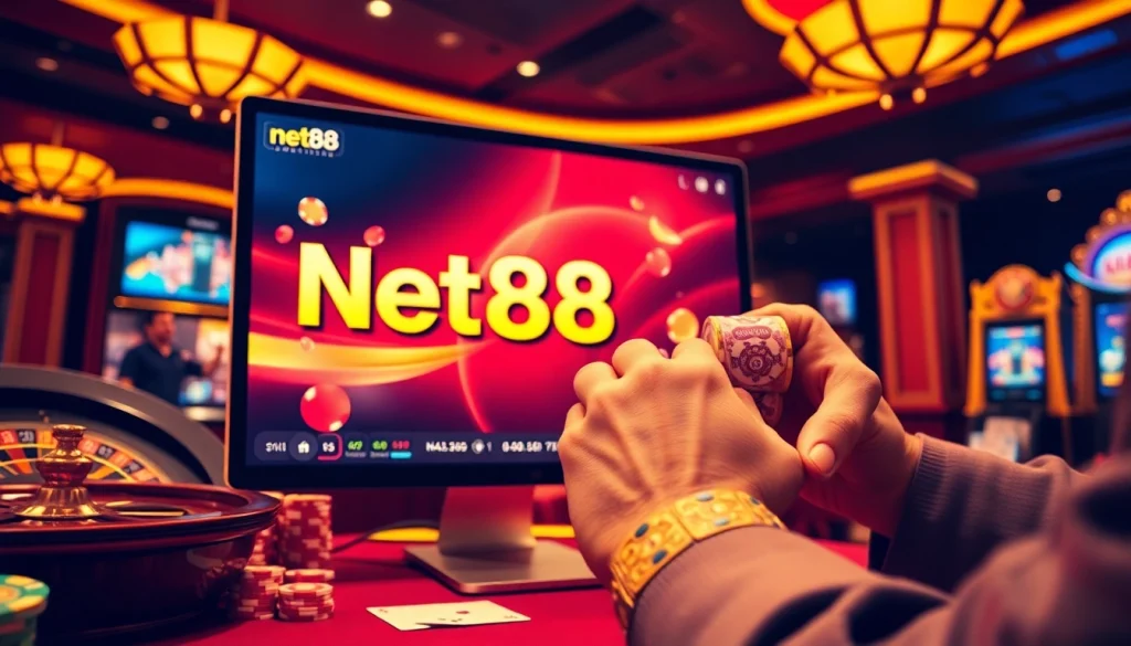 Experience the excitement of net88 as players engage with vibrant casino games and betting actions.