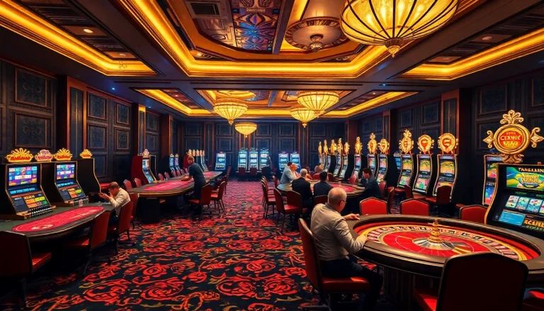 Excited players enjoying high-stakes gaming in the luxurious 6rwin Vip casino area.