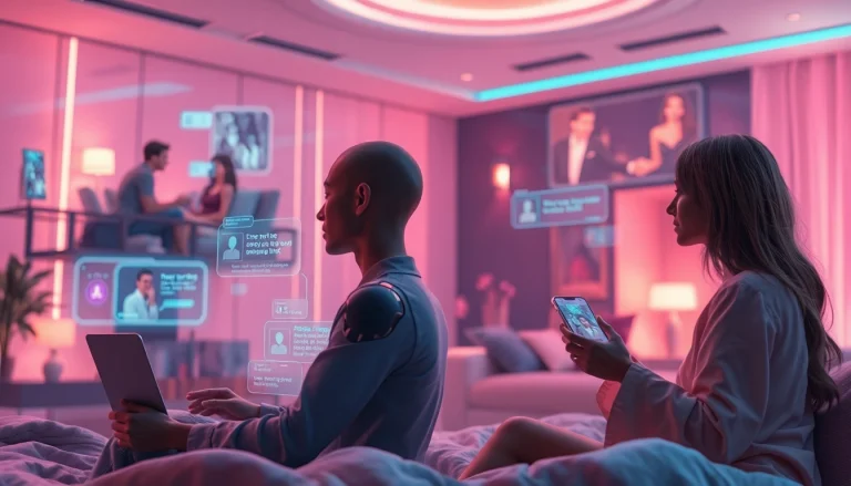 Engaging digital scene showcasing the interaction of users with sex ai companions in intimate settings.