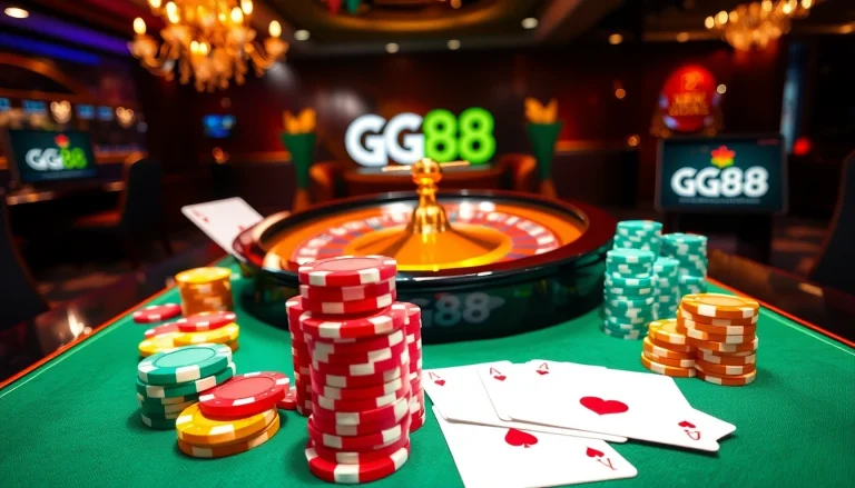 Experience thrilling wins at gg88.christmas with vibrant casino chips and playing cards.