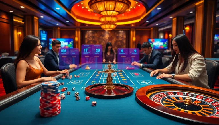 Play Tài Xỉu MD5 online at https://taixiumd5.video/ with exciting gaming tables and vibrant atmosphere.