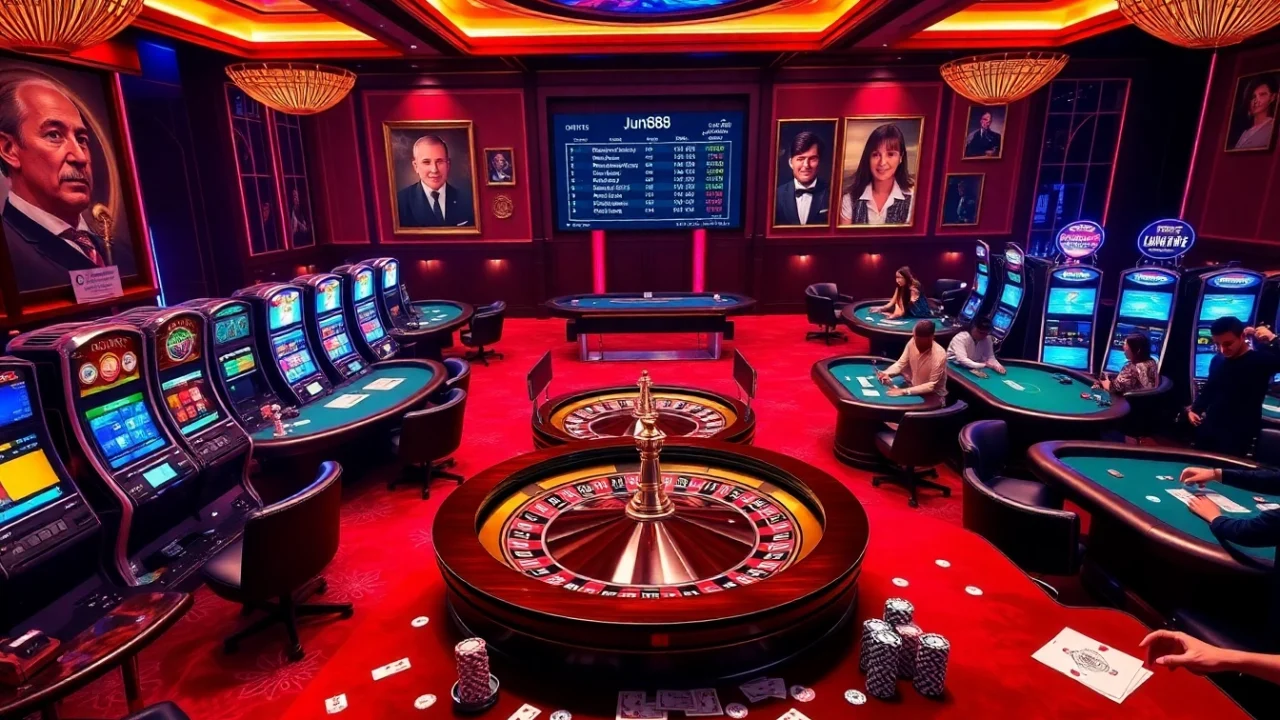 Exciting gaming action at https://jun88pl.com/ with players enjoying poker and slots.