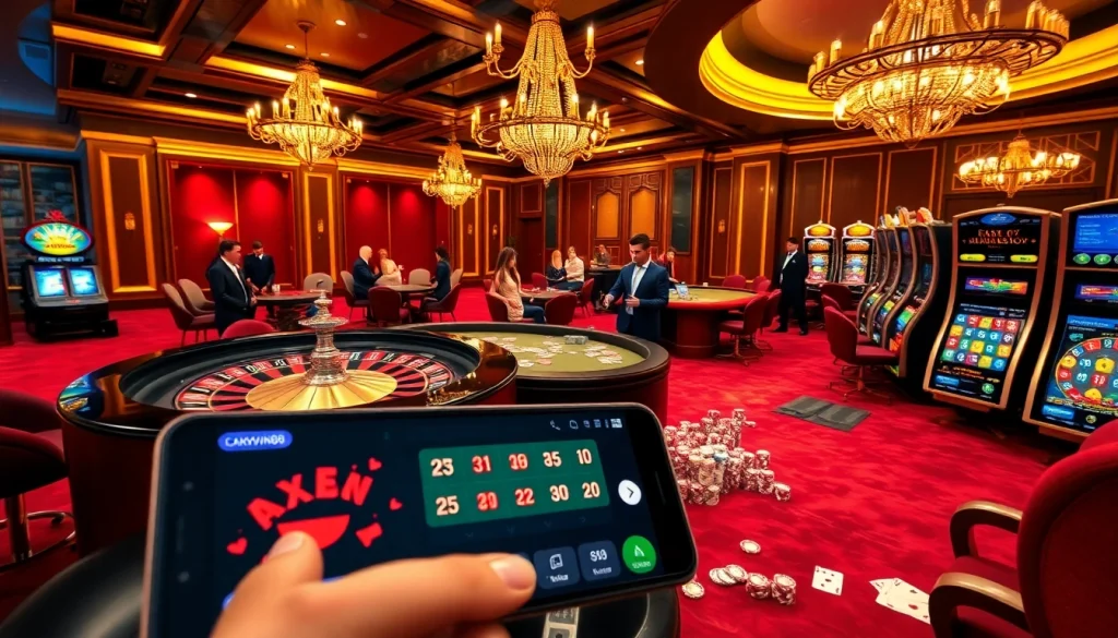 Play thrilling games at luckywin88 with vibrant tables and exciting casino atmosphere.