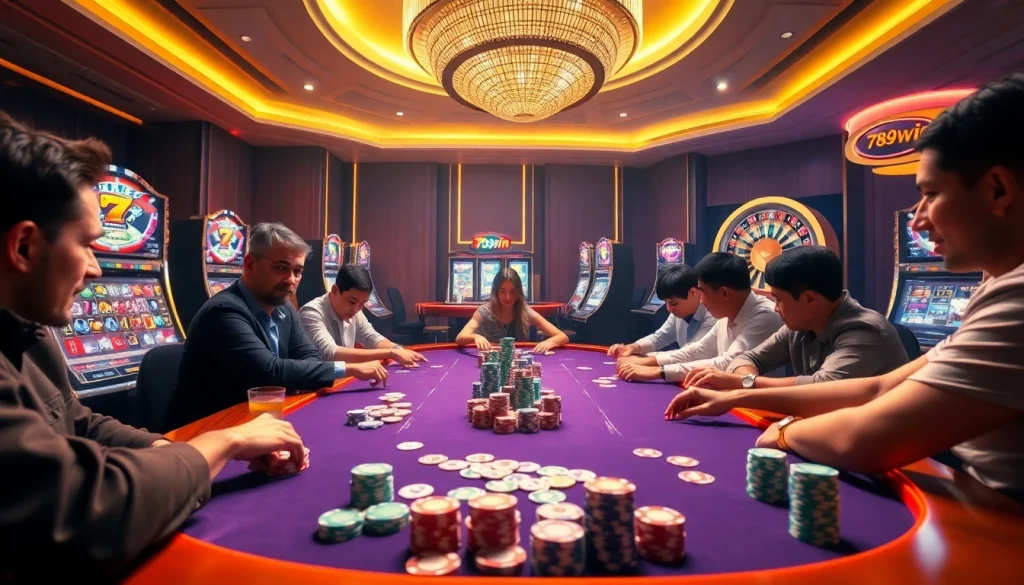Experience the thrill of winning at 789win's luxurious casino games with vibrant poker chips and cards.