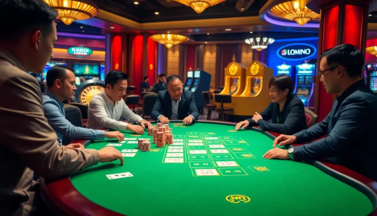 Experience the excitement of gaming with link tài xỉu md5 at a luxurious casino table.