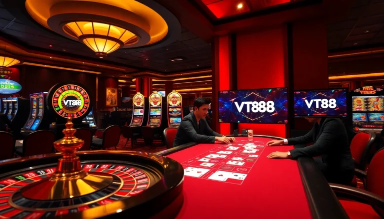 Experience the excitement of gambling at VT88 with a luxurious casino scene.