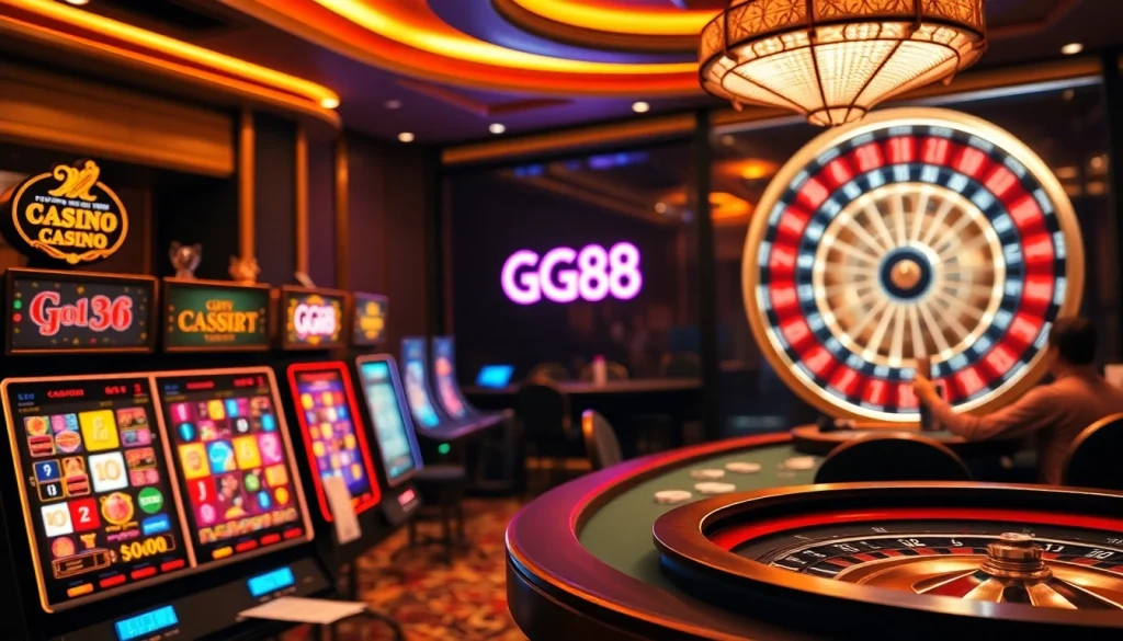 Experience the thrill of GG88 at a luxurious casino with vibrant games and high stakes.