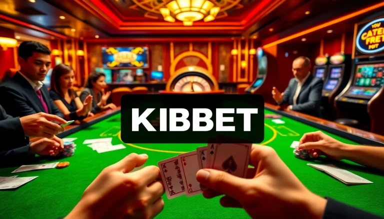 Exciting gambling scene at KBBET casino with vibrant poker chips and roulette.