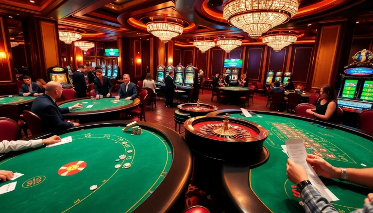 Players enjoying thrilling games at a luxurious casino while engaging with https://hit-club.games/ gameplay elements.