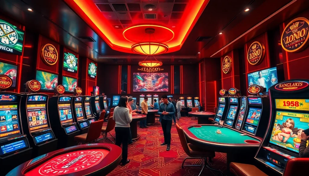 Experience the vibrant atmosphere of ev88win.live's digital casino filled with excitement and luxury.