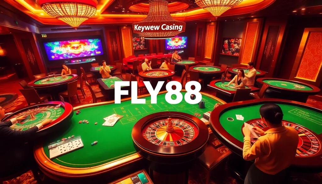 FLY88 Trang Chủ offers exciting casino experiences with vibrant tables, chips, and games.