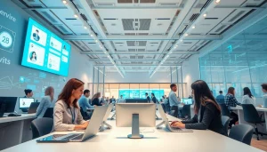 在现代办公环境中通过美洽 AI 聊天机器人提升客户服务体验。