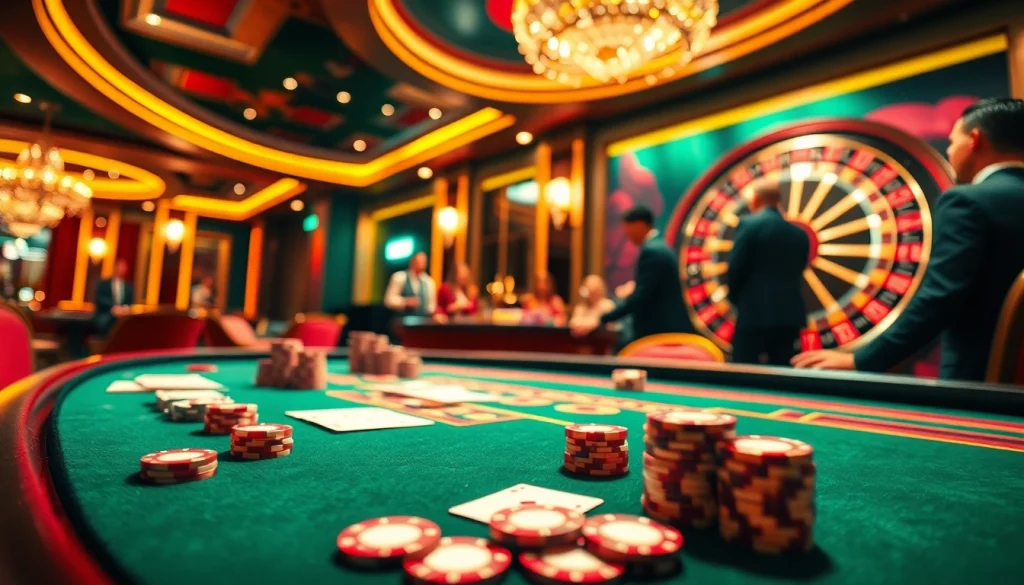 Exciting gameplay at a professional 88i poker table with vibrant chips and cards.