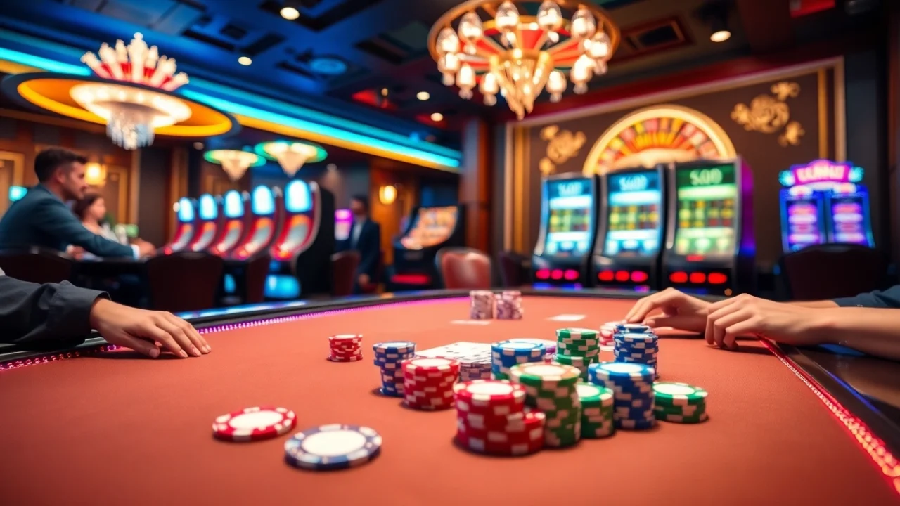 Hoạt động casino hấp dẫn tại https://luck8.net với bàn poker và bầu không khí chơi game sôi động.