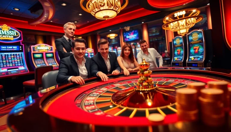 Experience the excitement of MM88 SH with vibrant casino imagery featuring roulette and poker.