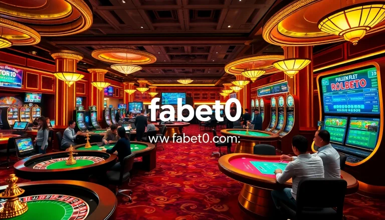 Experience the excitement at http://fabet0.com/ with players engaging at a luxurious casino table.