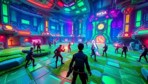 Game AI in an immersive gaming environment, featuring dynamic NPC behaviors and futuristic visuals.