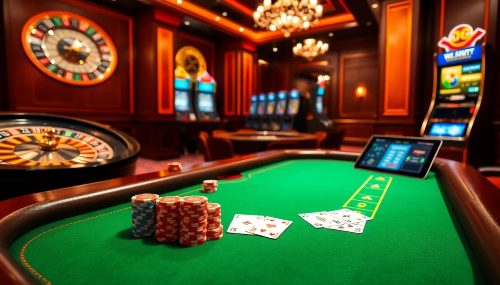 Experience thrilling gameplay with poker chips and cards at https://uu88joli.com/ casino table.