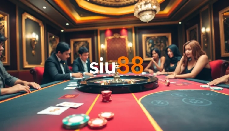 Engage in thrilling gameplay at siu88 casino with vibrant tables and professional gamblers.