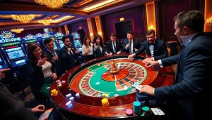 Experience the thrill of the game at 222bd one with vibrant roulette tables and excited players.