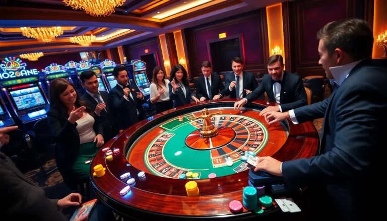 Experience the thrill of the game at 222bd one with vibrant roulette tables and excited players.