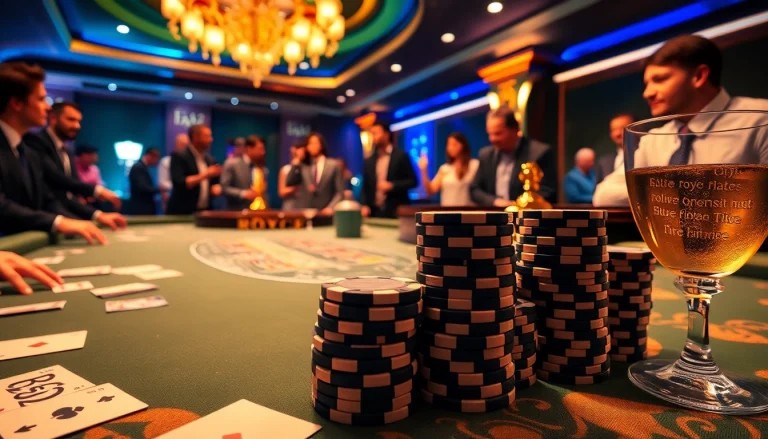 Engaging B52 poker table scene showcasing vibrant casino elements like chips and cards.