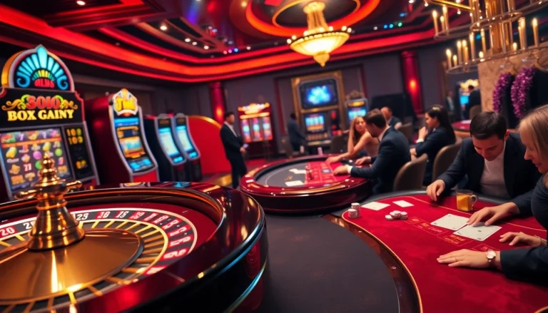 Experience the excitement of uu88 with vibrant casino tables, poker chips, and a roulette wheel.