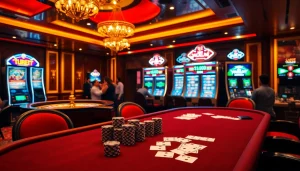 Exciting gambling scene with poker chips and roulette wheel, promoting link vào ww88 for a thrilling online experience.