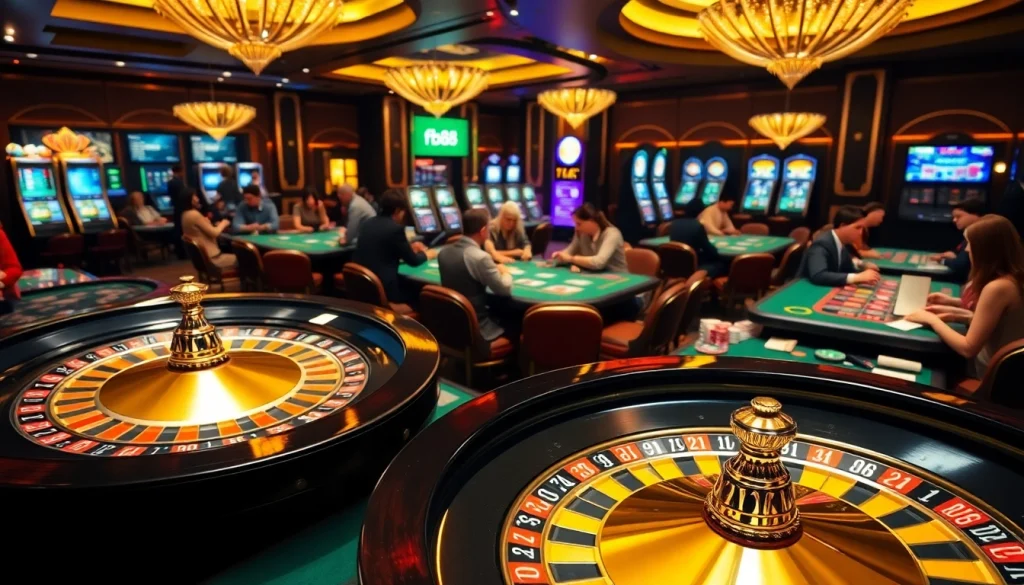 Experience thrilling gameplay with fb88 at vibrant casino tables filled with excited players.
